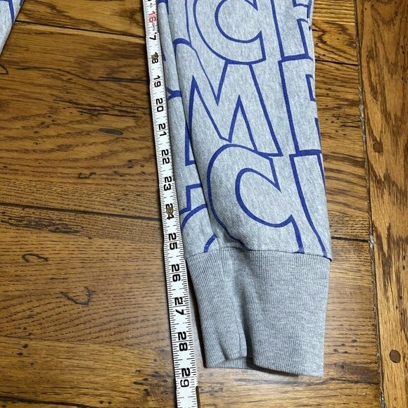Champion Joggers Sweatpants Mens Size XS Grey Blue Block Letters 3 Pocket - Picture 6 of 8